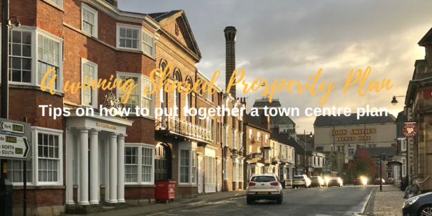Tadcaster town centre at dusk