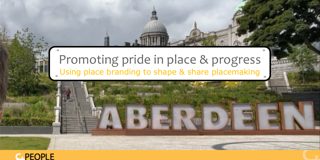 Union Terrace Gardens with Aberdeen sign